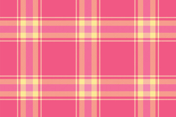 Vibrant plaid pattern with shades of pink, yellow, and peach. Cheerful and versatile, perfect for backgrounds, textiles, and creative designs.