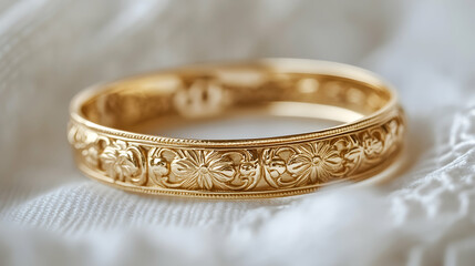 Elegant Gold Bracelet with Detail  C72C7