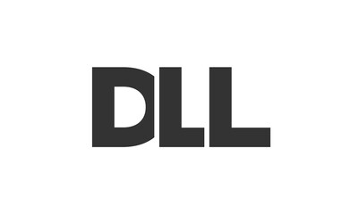 DLL logo design template with strong and modern bold text. Initial based vector logotype featuring simple and minimal typography. Trendy company identity.