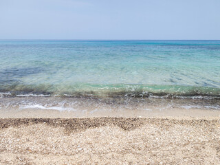 Panorama of Lefkada near Agios Ioannis beach,  Greece