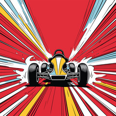 go kart vector art illustration for graphic design