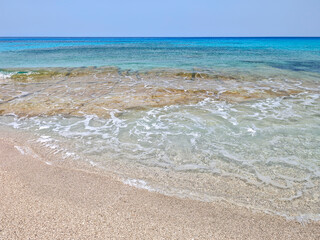 Panorama of Lefkada near Agios Ioannis beach,  Greece