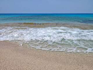 Panorama of Lefkada near Agios Ioannis beach,  Greece