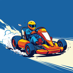 go kart vector art illustration for graphic design