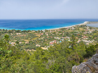 Obraz premium Panorama of Lefkada near Agios Ioannis beach, Greece
