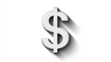 Obraz premium 3D Dollar Sign with Shadow Modern Currency Symbol for Finance Business and Economics Design