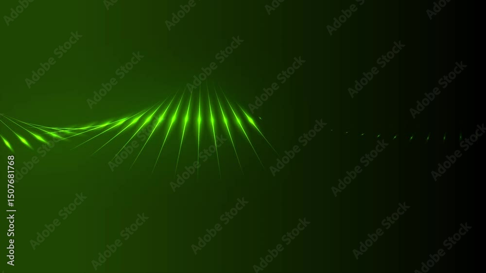 Poster green glowing linear sound waveform abstract futuristic tech background. seamless looping concept mo