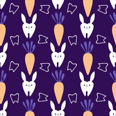 Medicine seamless teeth and rabbit pattern for wrapping paper and fabrics and linens and kids