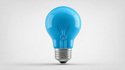 Blue Light Bulb Illuminating Ideas and Creativity for Innovation and Inspiration