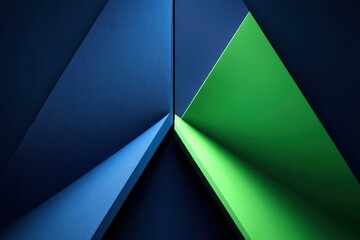 Abstract Geometric Design With Blue Green Shapes