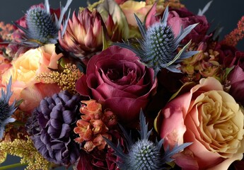 Close Up Of Multicolored Flower Bouquet