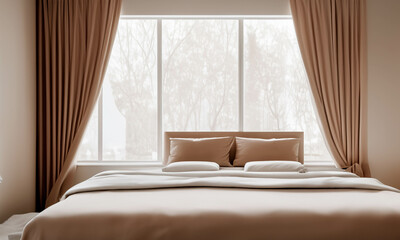 Clean minimalist bedroom with lighting and cozy ambiance perfect for sleep hygiene and relaxation