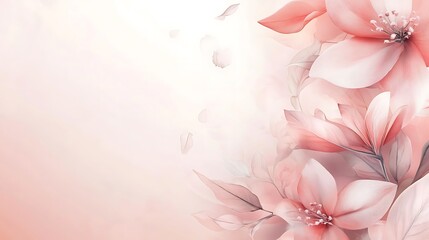 Delicate floral design in soft pink and peach tones.