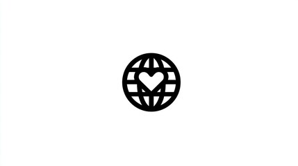 Global Heart Icon Universal Love and Connection Symbol for International Themes