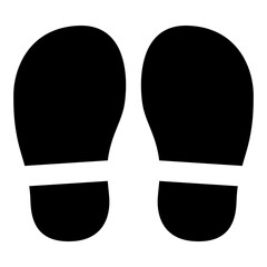 Obraz premium Child footprints glyph solid icon