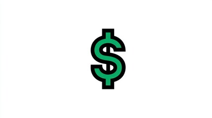 Obraz premium Green Dollar Sign Icon Finance Currency Money Symbol for Business and Economics Graphics