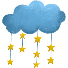 Fototapeta premium cloud and stars icon element no background for nursery room