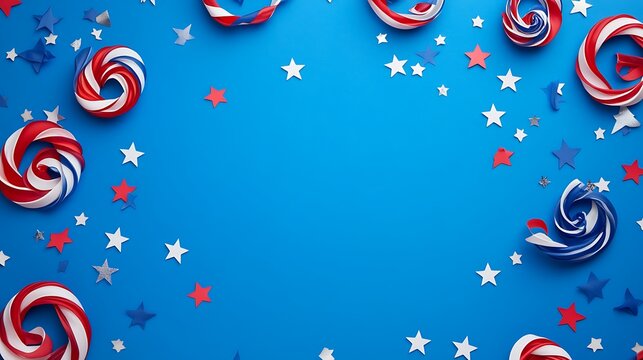 Festive patriotic design on a vibrant backdrop.