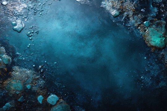 Abstract Dark Teal Background With Gold And Silver Splatter Design