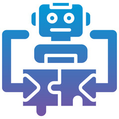 Obraz premium Decision Pathway Bot Icon