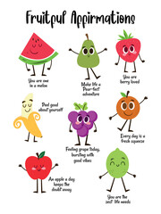 Fruitful Affirmations Poster, Motivational Chart, Self-Care Wall Art, Daily Positivity for Mental Wellness, Therapy Office Decor, Motivation for a Better Life, Classroom Decor
