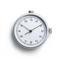 White Stop Watch with Silver Accents on a Clean Background