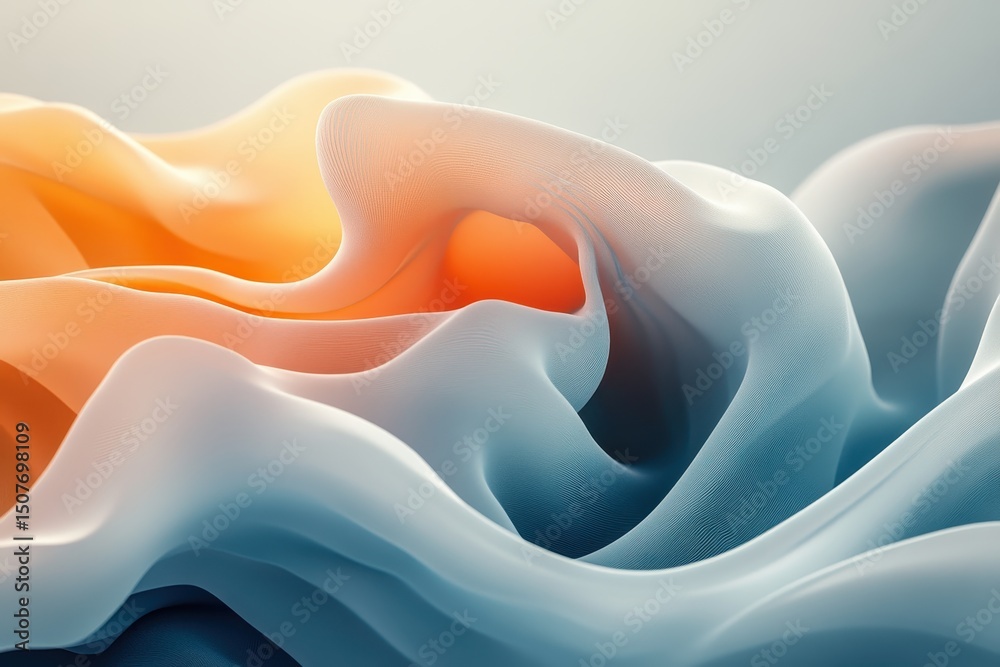 Aufkleber Colorful layered paper waves create a dynamic abstract composition in this artistic display of texture and movement