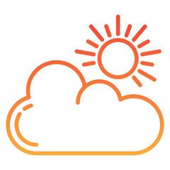 Sun And Cloud Gradient Icon
