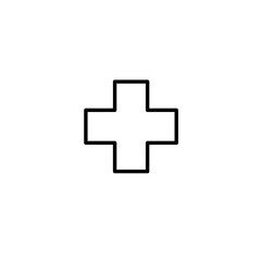 Obraz premium Medical cross icon in minimalist design and simple outline style 