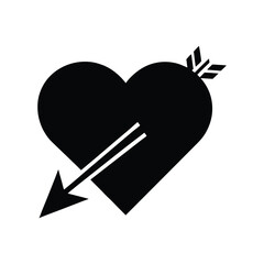  heart with arrow icon, love symbols  with arrow, happy valentines day vector design