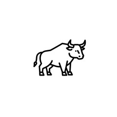 Fototapeta premium Simple line drawing of a bull in minimalist style 
