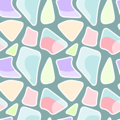 Soft Pastel Abstract Shapes Seamless Pattern
