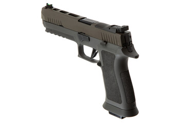 Semi-auto pistol with fiber sight