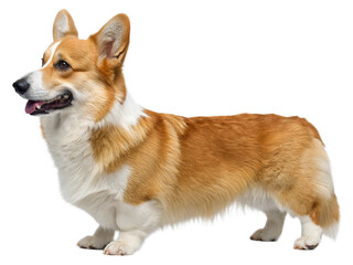 Welsh corgi pembroke dog isolated on transparent background
