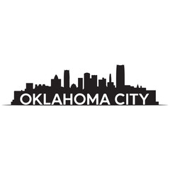 Naklejka premium Oklahoma City skyline horizontal banner. Black Oklahoma City, USA. Vector template for your design. Vector black silhouette. with white background