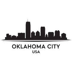 Fototapeta premium Oklahoma City skyline horizontal banner. Black Oklahoma City, USA. Vector template for your design. Vector black silhouette. with white background