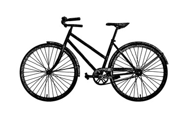 Fototapeta premium Illustration of a generic bicycle in vintage stipple engraving style isolated on transparent background