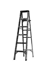 Painting ladder illustration in vintage stipple engraving style isolated on transparent background