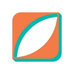 Modern abstract shape icon. A flat, brutalist symbol and figure, defined by its unique form and shadow. This contemporary element of design showcases a bold geometric aesthetic, perfect for various