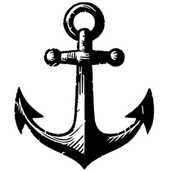 Rough sketch silhouette of an anchor