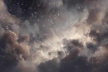 Abstract Space Nebula With Glowing Stars