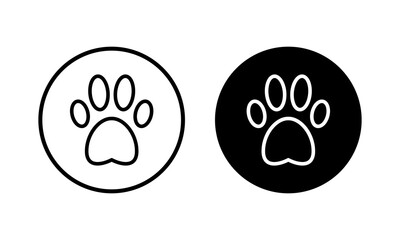 Paw icon vector illustration. paw print sign and symbol. dog or cat paw