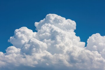 White Cumulus Clouds Floating In A Bright Blue Sky Background