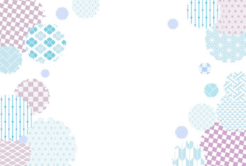 Fototapeta na wymiar 夏の季節の涼しい和柄背景イラスト