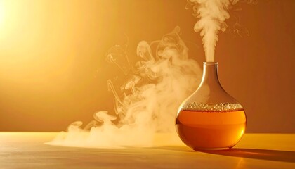 Golden Liquid Smoke Steam Science Lab - Abstract backgrounds
