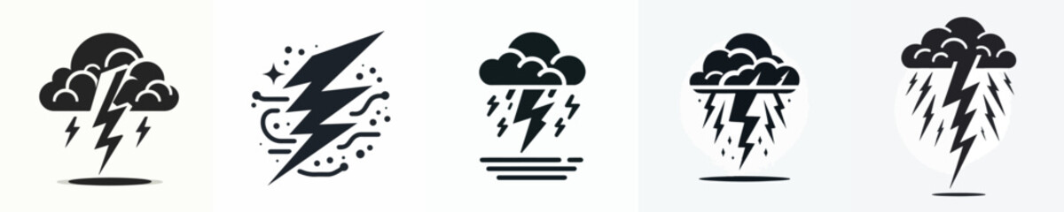 vector silhouette of a lightning