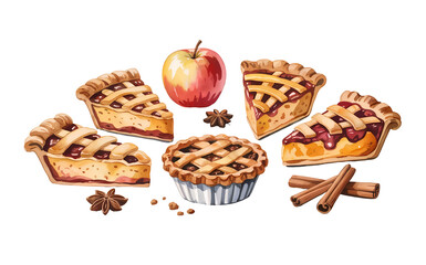 Mixed apple pie display 
