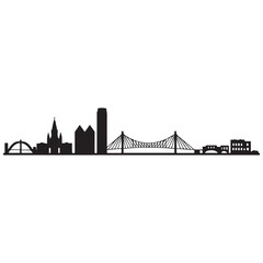 Savannah skyline horizontal banner. Black Savannah, Georgia. Vector template for your design. Vector black silhouette. with white background