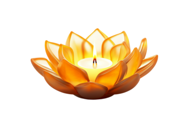 A luminous lotus flower unfolding its petals, embodying the essence of renewal and inner harmony. Isolated on transparent background.