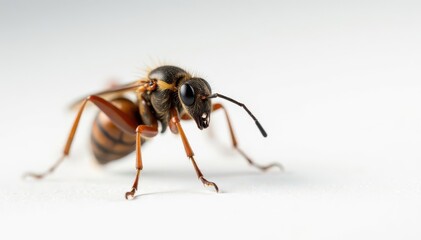Close-up of single insect on pure white backdrop, photography, science